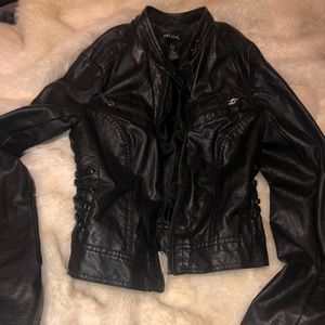 Black leather jacket